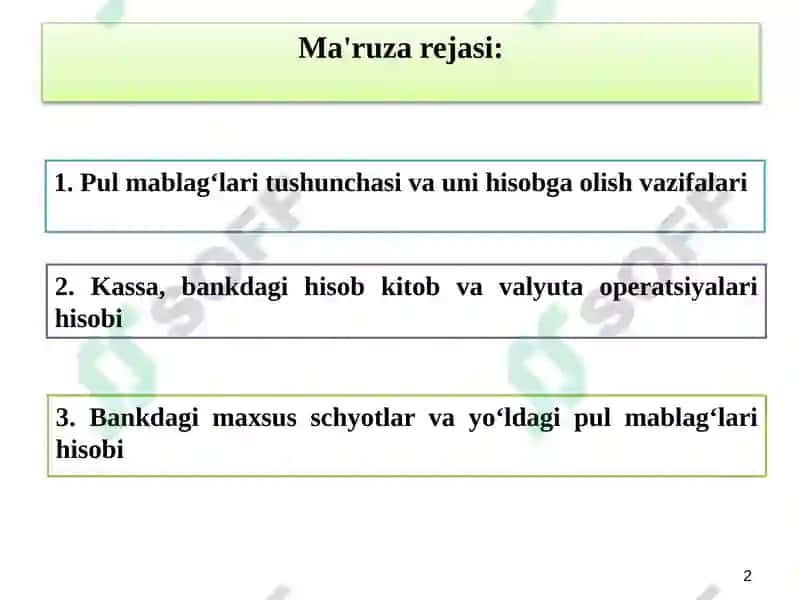 Pulmablag‘lari va Valyuta Operatsiyalari Hisobi 2