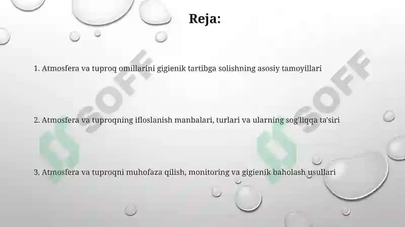 Atmosfera va Tuproqning Gigienik Ahamiyati 2