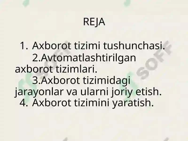 Amaliy axborot tizimlari haqida umumiy ma'lumotlar 2