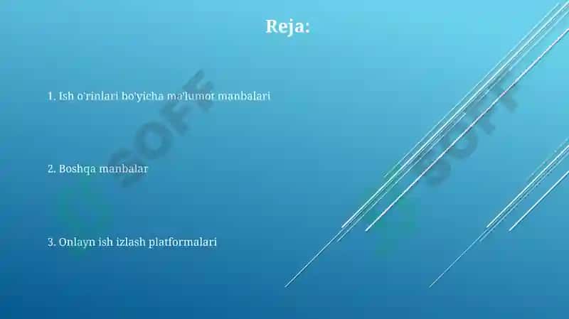Ish o'rinlari bo'yicha ma'lumotlar bilan tanishish manbalari 2