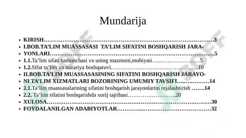 TA’LIM MUASSASASI VA TA’LIM SIFATINI BOSHQARISH JARAYONLARINI TIZIMLI REJALASHTIRISH 2