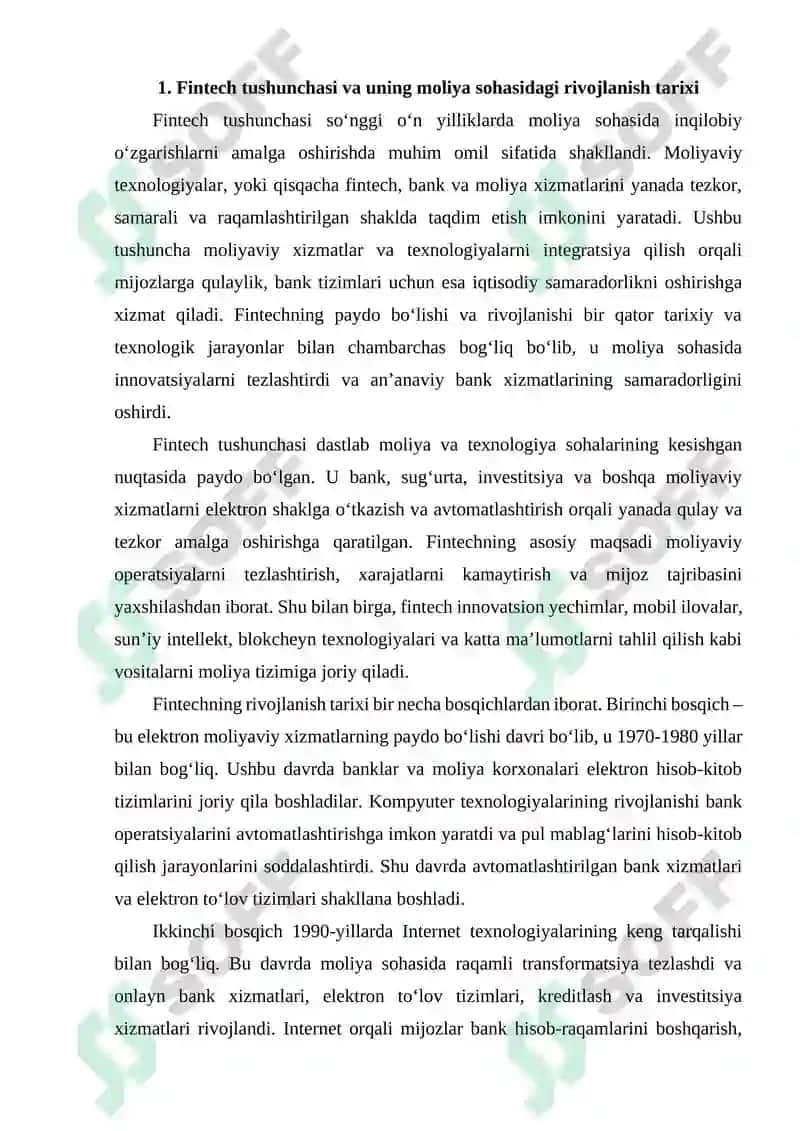 Fintech tushunchasi va uning moliya sohasidagi rivojlanish tarixi 2
