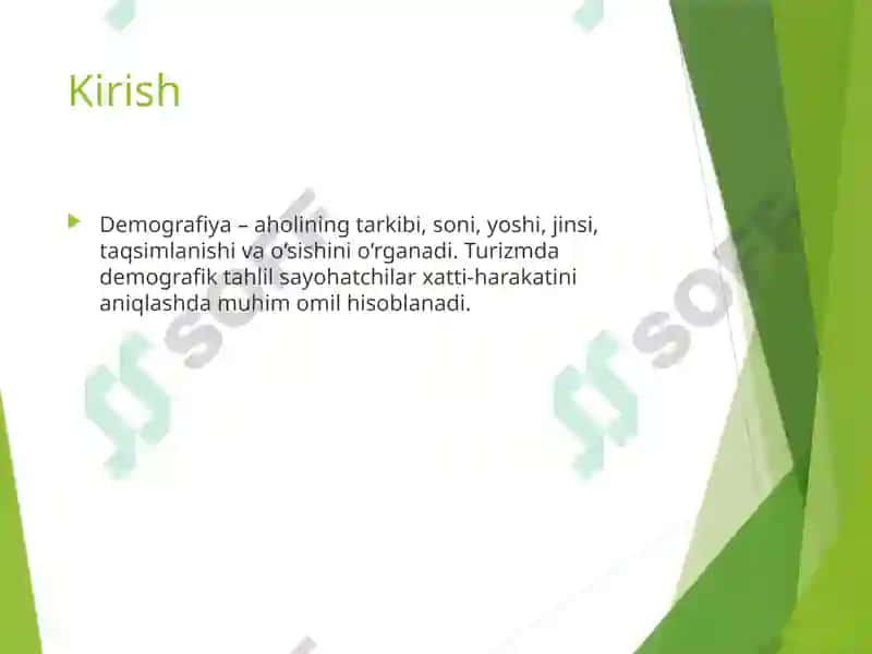 Turizm sohasida demografik ko‘rsatkichlarni o‘lchash 2