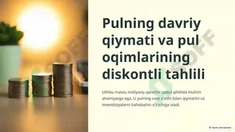 Pulning davriy qiymati va pul oqimlarining diskontli tahlili 2