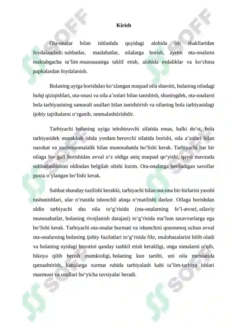Maktabgacha ta`lim tashkilotining ota-onalar bilan olib boradigan ishlari 2