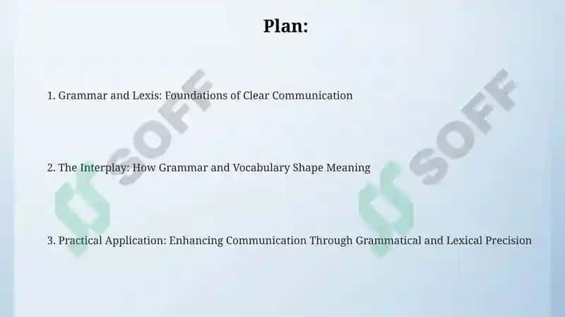 Grammar and Lexis: Foundations of Clear Communication 2