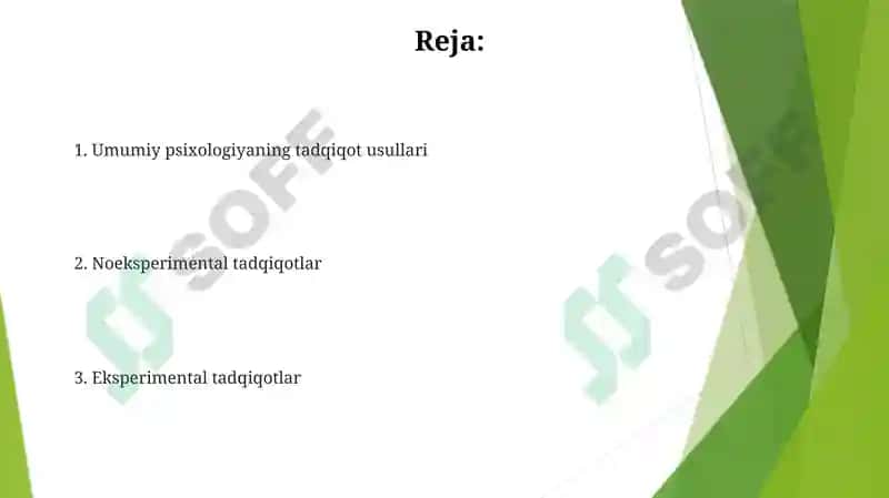 Umumiy Pisixologiya Fanining Tadqiqot Metodlari 2