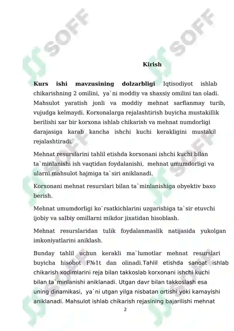 Firmalarda mehnat resurslaridan foydalanish samaradorligini oshirish yo’llari 2