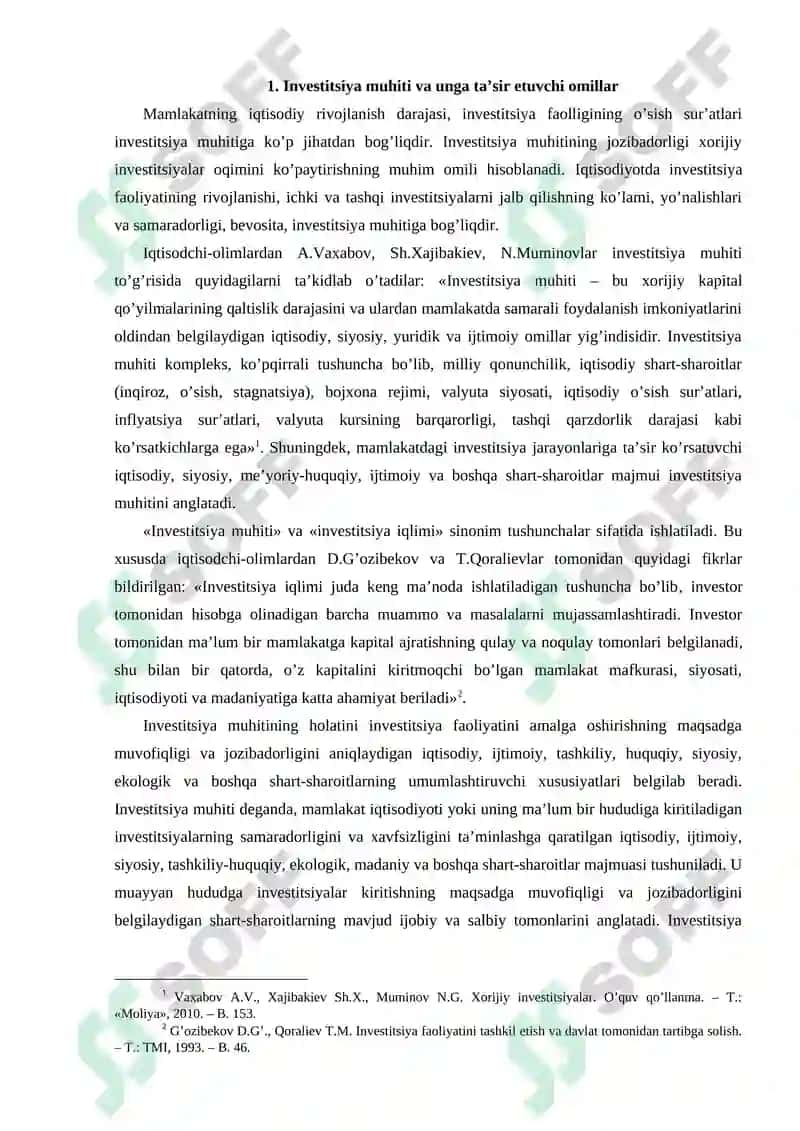 Investitsiya muhiti va unga ta’sir etuvchi omillar 2