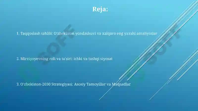 O'zbekiston-2030 strategiyasi va Sh Mirziyoyev asarlari milliy va xorijiy tajribani qiyoslash 2