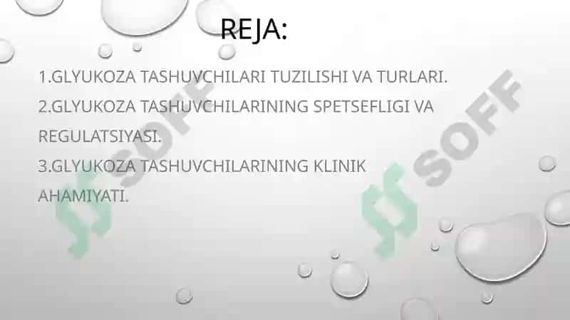 Glyukoza tashuvchilarining tuzilishi, spetsefligi, klinikahamiyati 2
