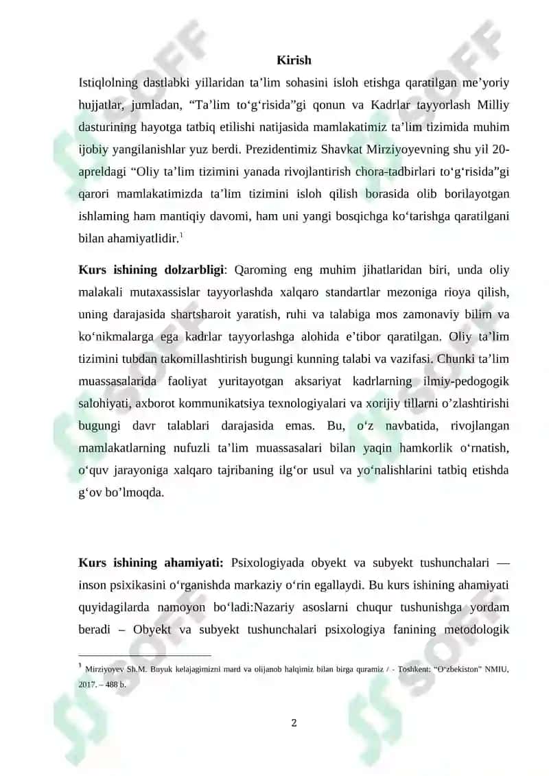 Masalaning ob’ektiv va sub’ektiv tuzilishi 2