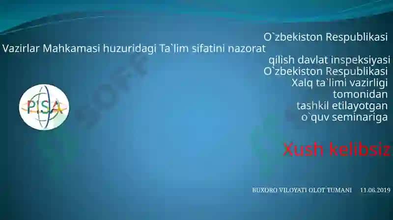 PISA DASTURI BO`YICHA O`QISH SAVOTXONLIGINI BAHOLASH 2