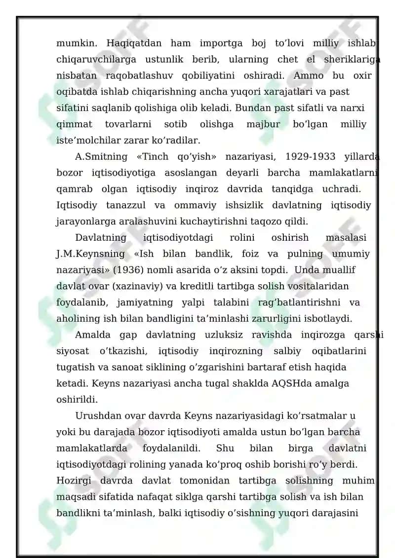 IQTISODIYOTNI TARTIBGA SOLISHDA MONETARISTIK NAZARIYA VA SIYOSAT 2