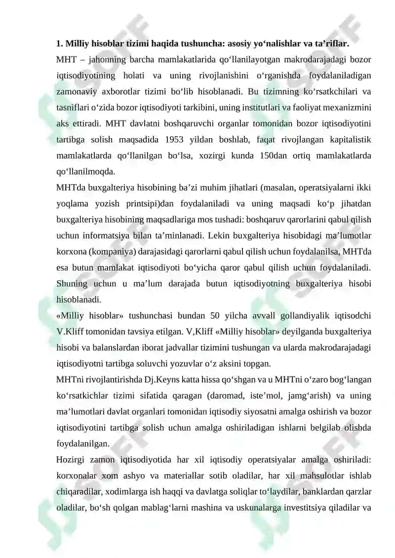 Milliy hisoblar tizimi: holati va istiqbollari 2