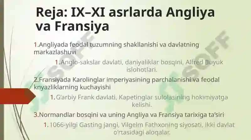 IX-XI asrlarda Angliya va Fransiya 2