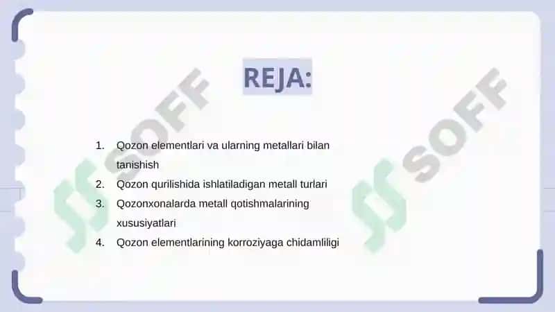 Qozon elementlari va ularning metallari 2