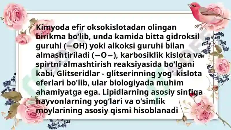Oddiy va murakkab efirlar 2