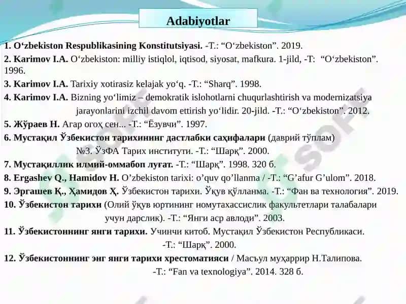 О‘zbekiston tanlagan mustaqil rivojlanish yо‘li va uning ahamiyati 2