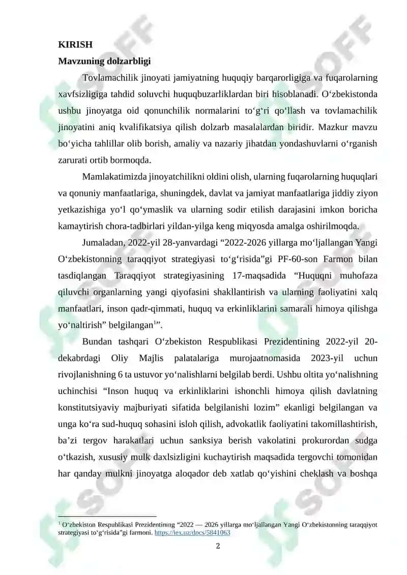 Tovlamachilikni Kvalifikatsiya Qilishning O'ziga Xos Xususiyatlari 2