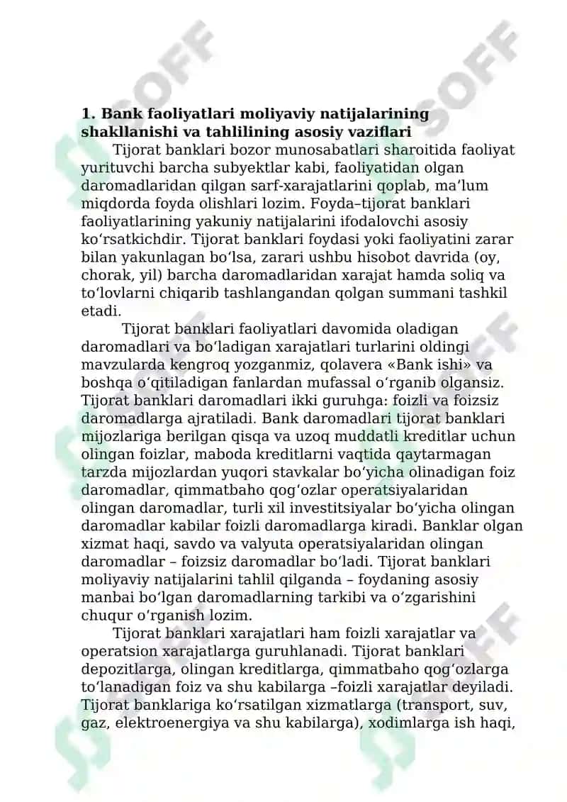 Tijorat banklarining moliyaviy natijalar tahlili 2