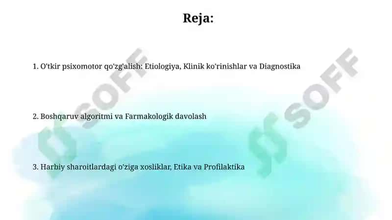 O'tkir psixomotor qo'zg'alish 2