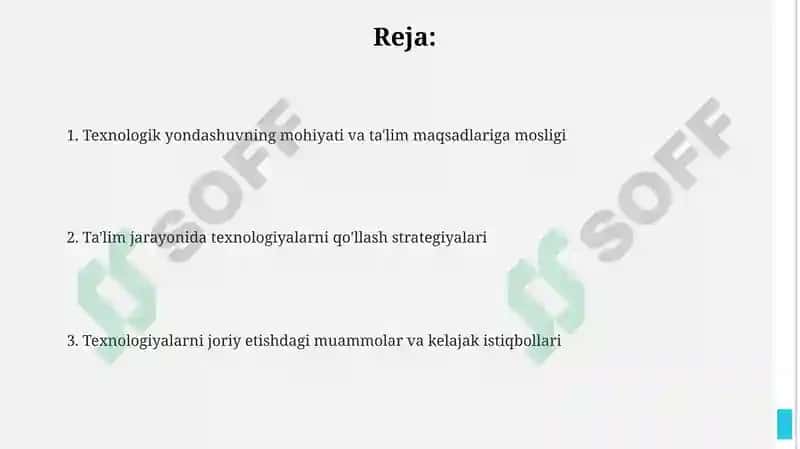 Texnologik Yondashuv va Uni Loyihalash 2