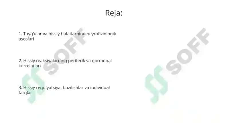 Hissiyot va Emotsional Holatlarning Fiziologik Asoslari 2
