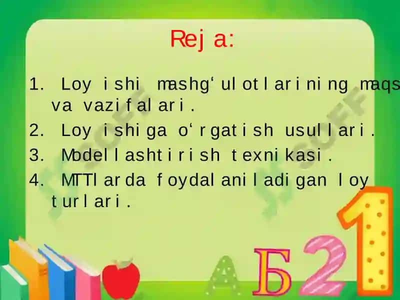 Maktabgacha taʼlim tashkilotlarida loy ishi mashgʻulotlari 2
