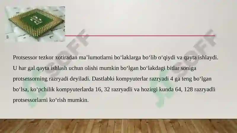 Kompyuter markaziy protsessorining vazifasi 2
