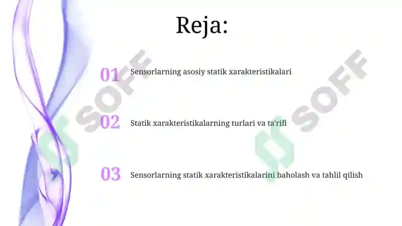 Datchiklarni statik tavsiflari 2