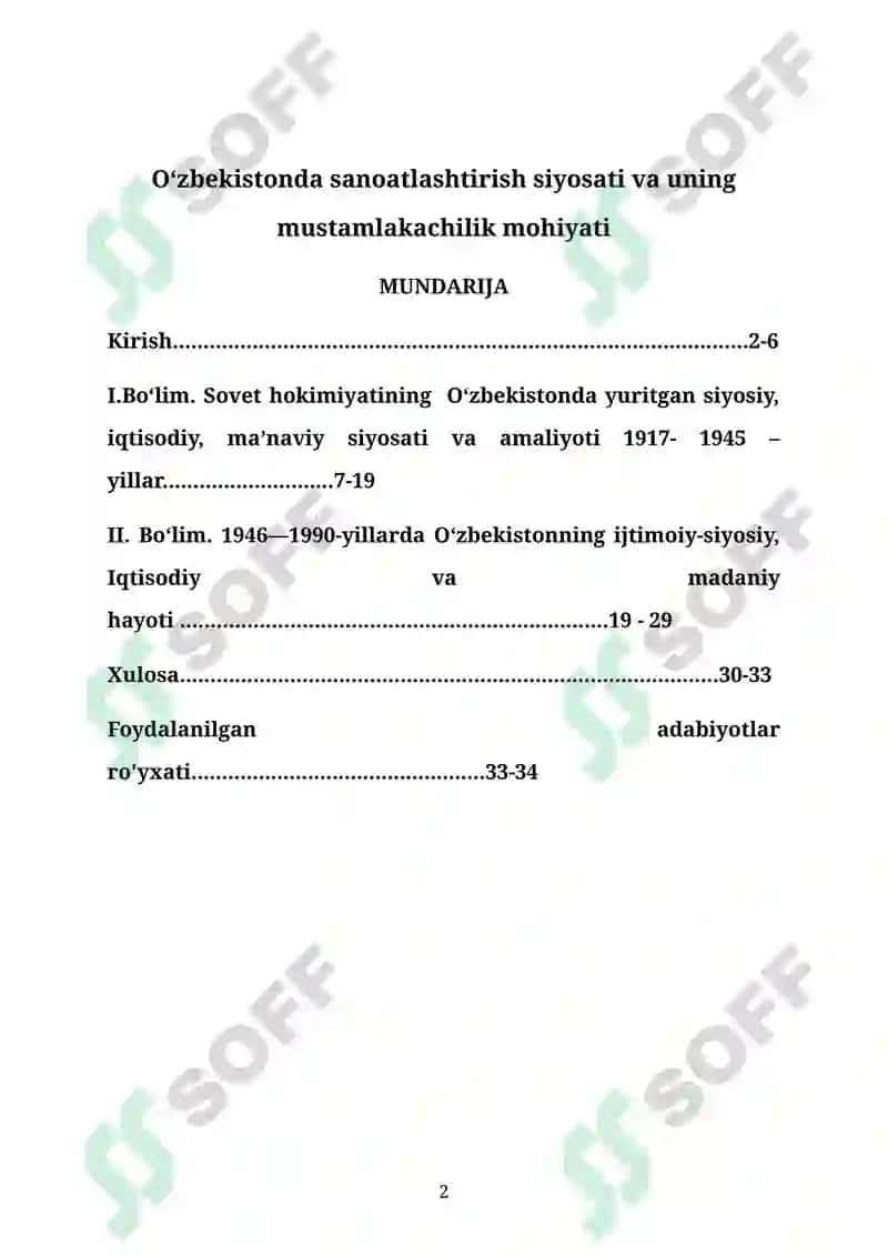 O‘zbekistonda sanoatlashtirish siyosati va uning mustamlakachilik mohiyati 2