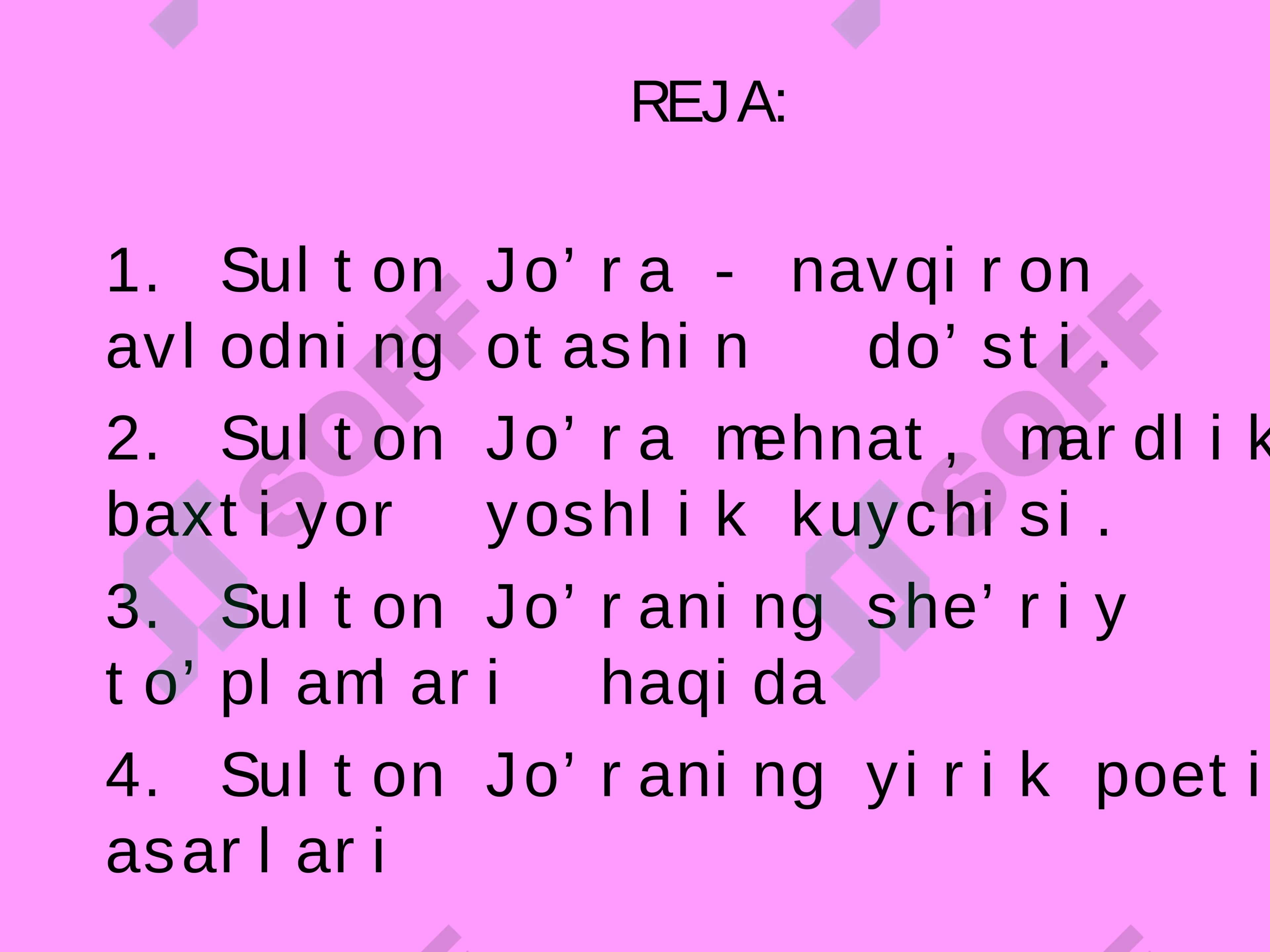 Sulton Jo’ra ijod yo’li 2