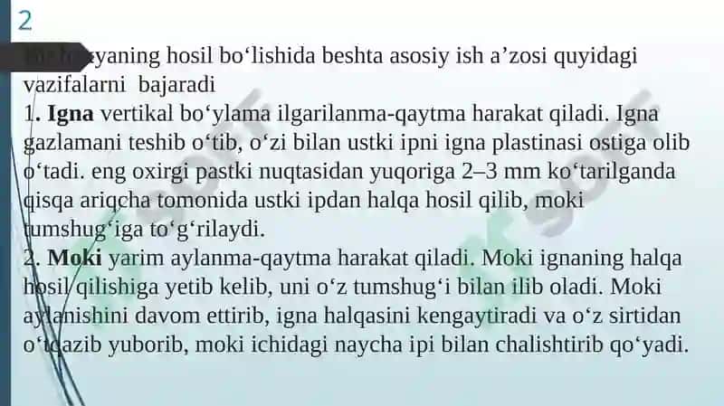 TIKUV MASHINALARINING BUYUMINI SURISH MEXANIZMLARI 2