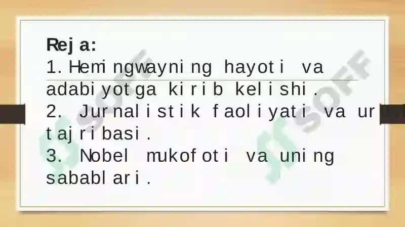 Ernest Hemingwayning hayoti va adabiyotga kirib kelishi 2