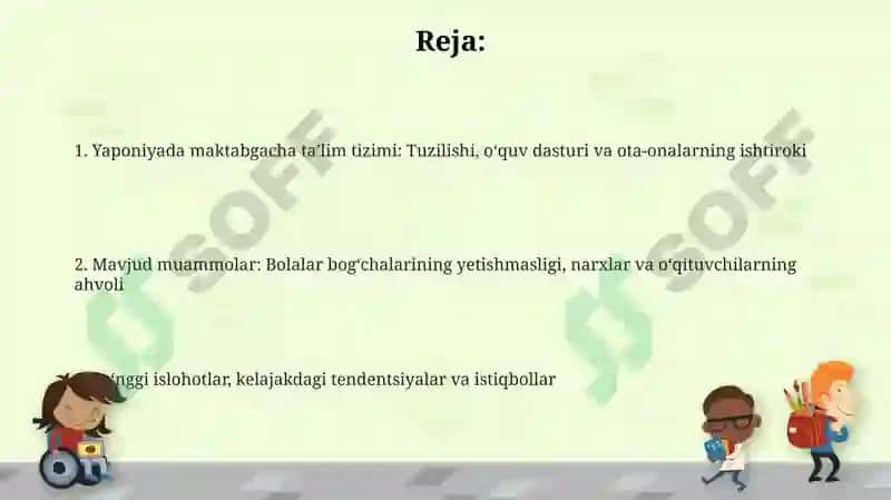 Yaponiya maktabgacha ta'lim tizimi 2