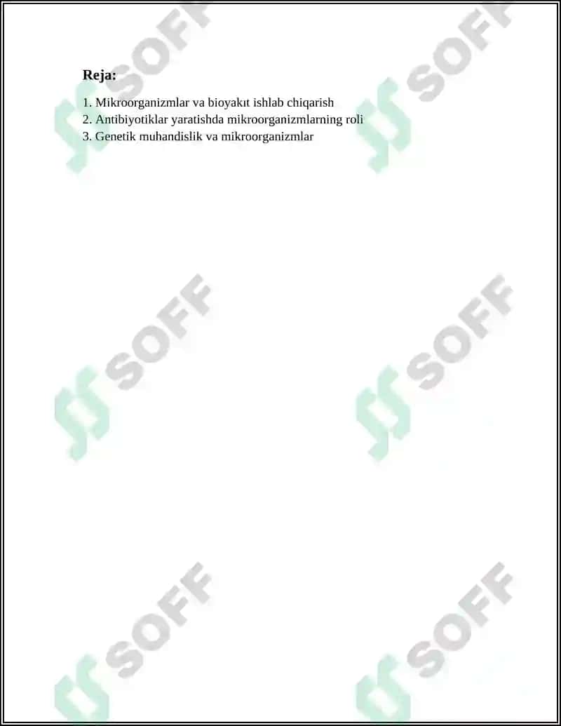 MIKROORGANIZMLARNI BIOTEXNOLOGIYADA QÕLLANILISHI 2