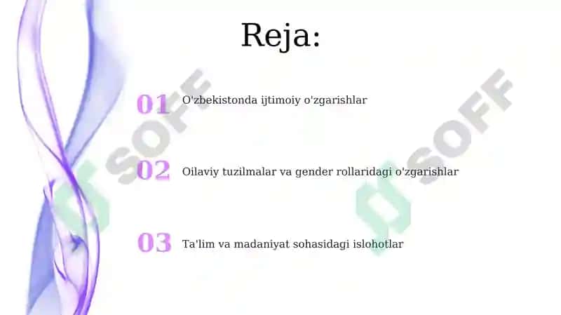 O'zbekiston Respublikasidagi ijtimoiy o'zgarishlar 2