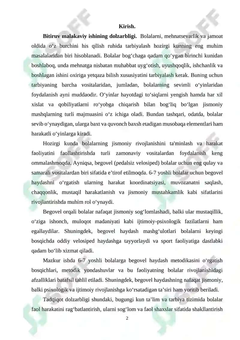 6-7 YOSHLI BOLALARGA BEGOVEL HAYDASH METODIKASINI O‘RGATISH VA UNING AFZALLIKLARI 2
