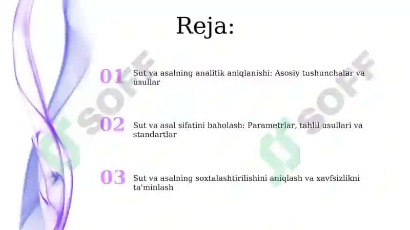 Sut va asalni maxsus analitik aniqlash boʻyicha tushuntirishlar 2