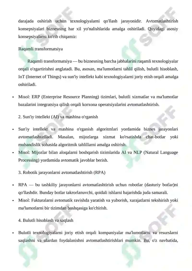 Zamonaviy biznesni avtomatlashtirish konsepsiyalari 2