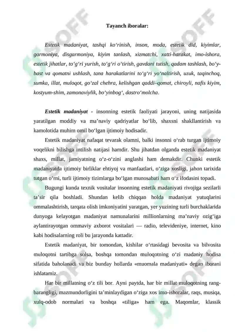 Estetik madaniyat va tashqi ko‘rinish 2
