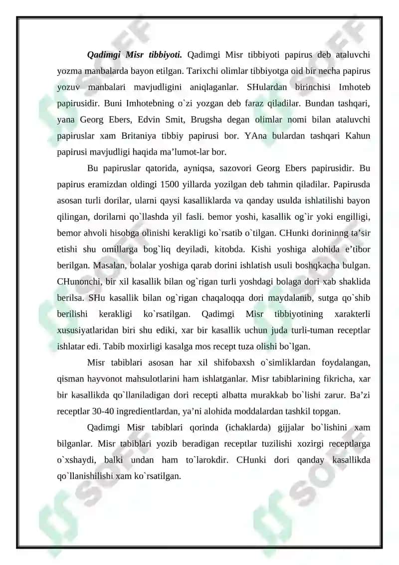 QADIMGI SHARQ MAMLAKATLARIDA DAVOLASH USULLARI 2