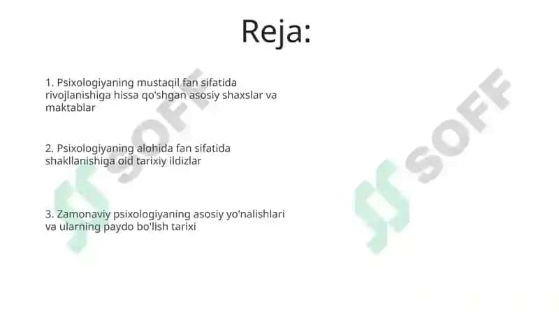 Psixologiyaning alohida fan sifatida shakllanishi 2