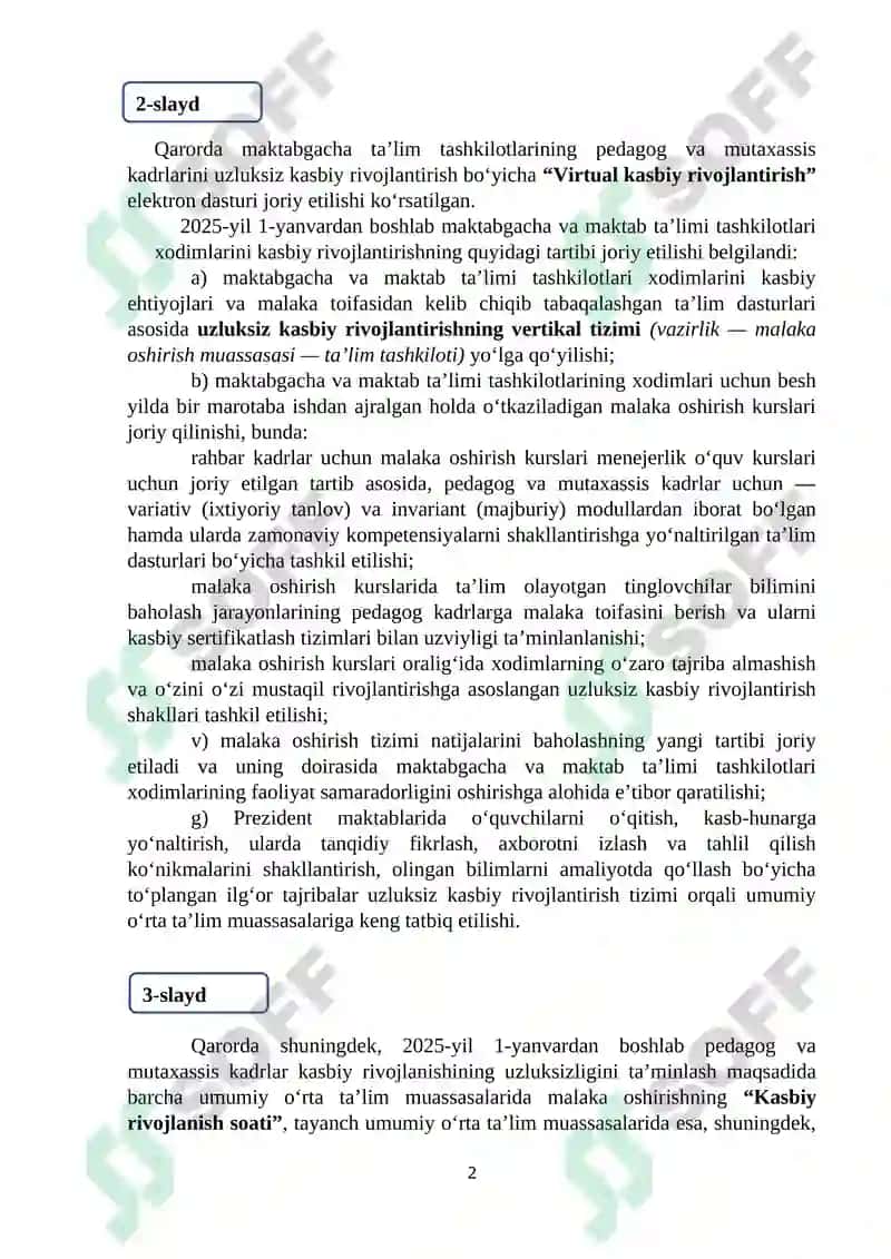 Kasbiy rivojlantirish kuni (KRK) va kasbiy rivojlanish soati (KRS) tadbirlarini samarali tashkil etish 2
