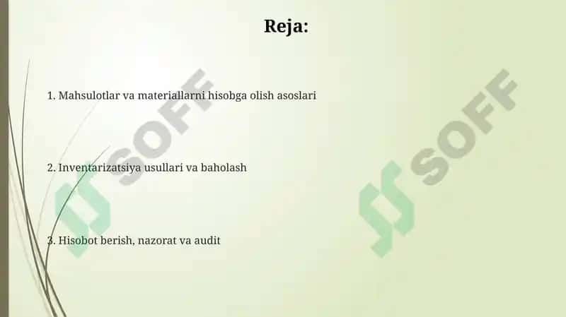 Mahsulotlar va materiallar inventarizatsiyasining asosiy usullari 2