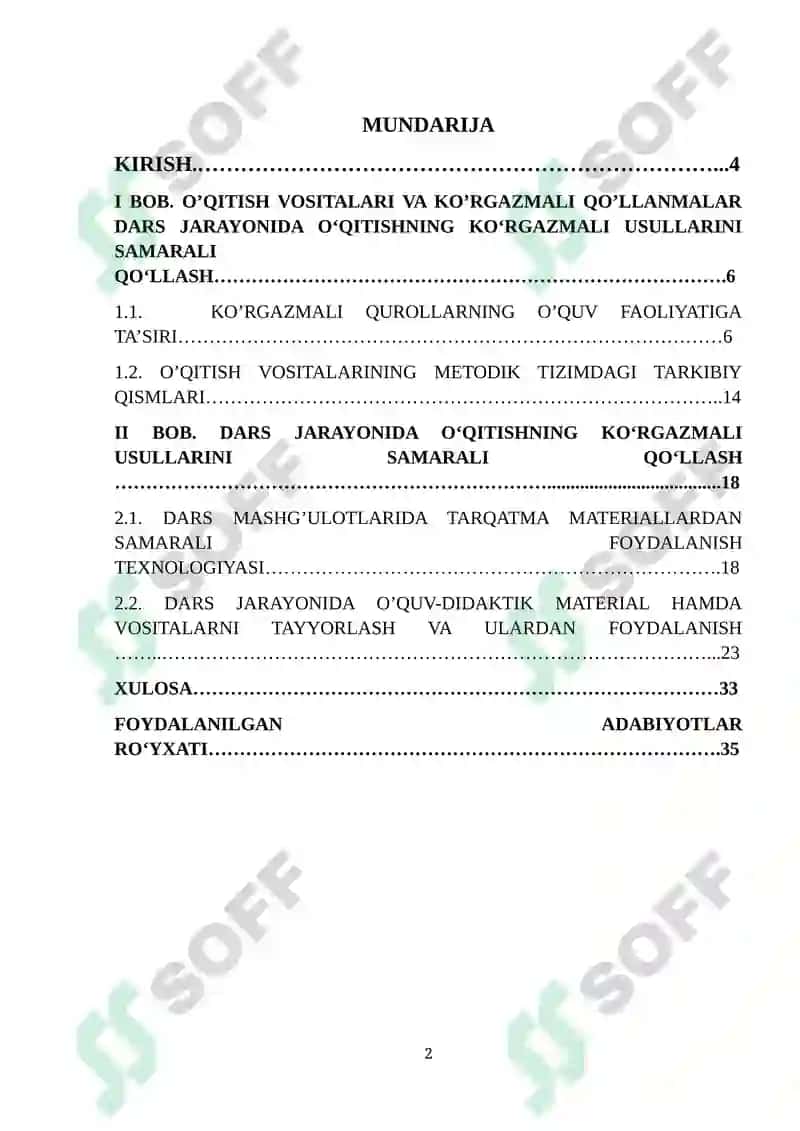 O’QISH DARSLARIDA KO’RGAZMALI VOSITALARDAN FOYDALANISH 2
