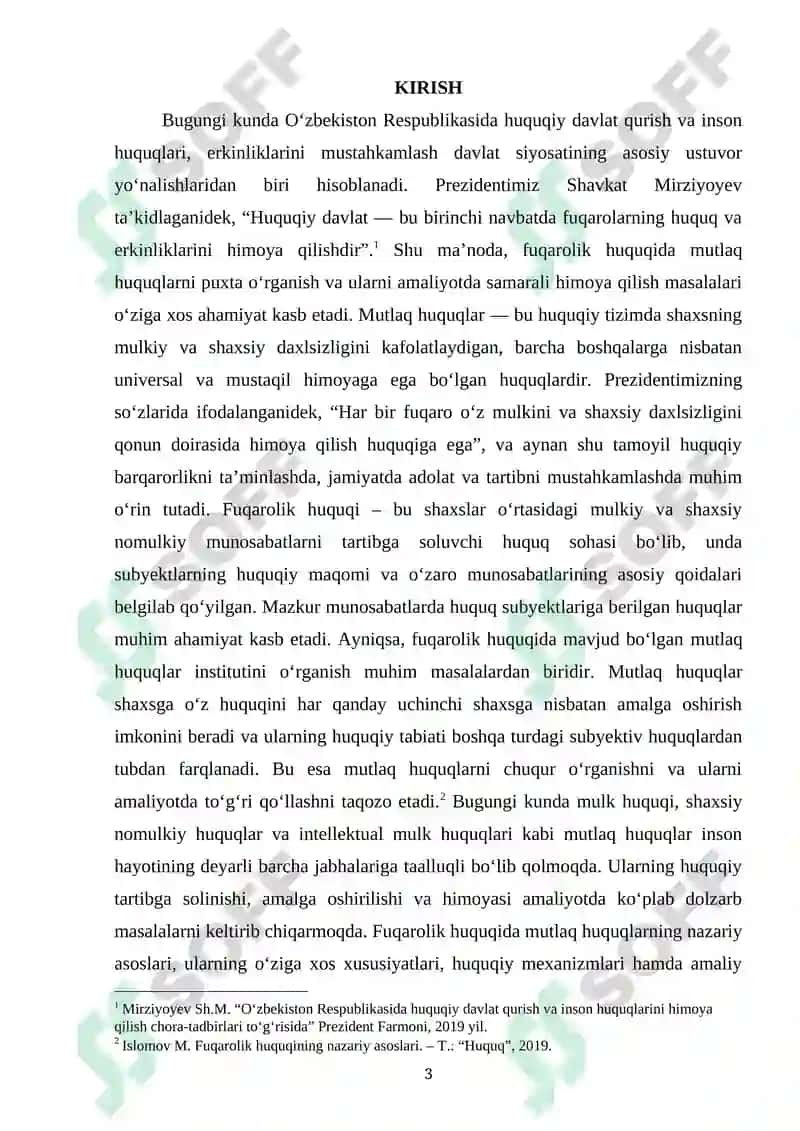 FUQAROLIK HUQUQIDA MUTLAQ HUQUQLAR TUSHUNCHASI VA ULARNING OʻZIGA XOS XUSUSIYATLARI 2
