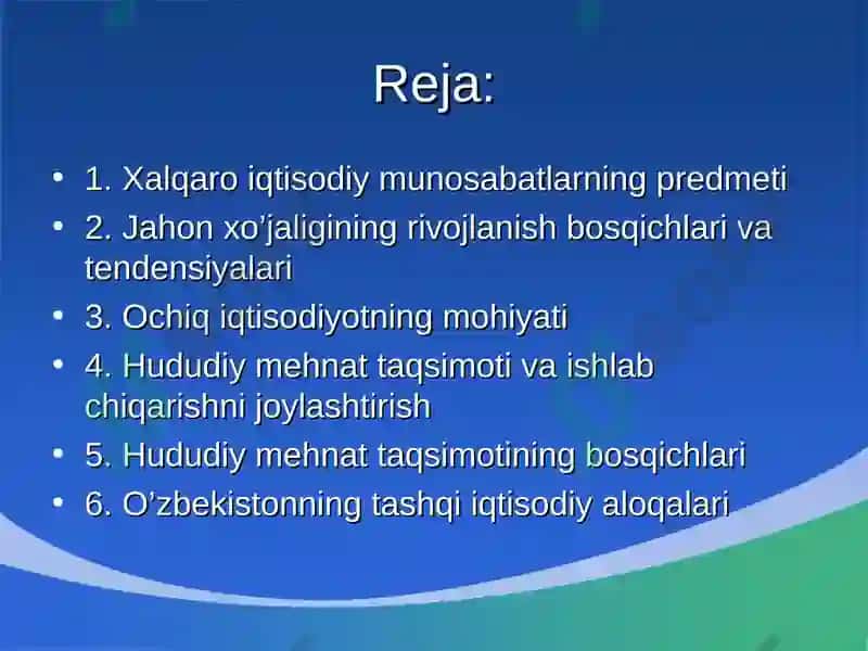 Xalqaro iqtisodiyintegratsiyauning mazmuni va shakllari 2