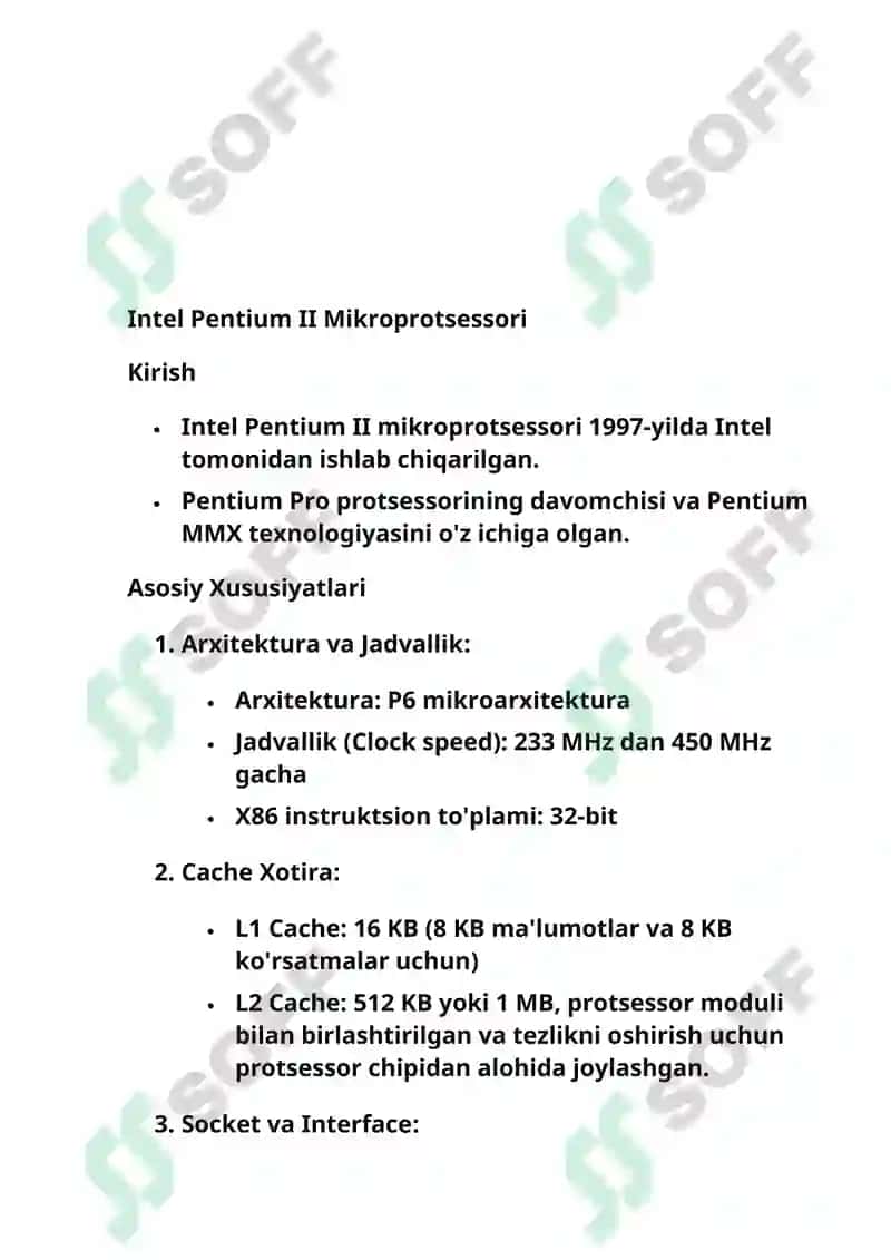 Intel Pentium II Mikroprotsessori 2